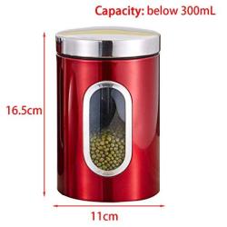 Set of 3 Storage Canister With Lid Stainless Steel Kitchen Container Storage Jar for Sugar,Biscuits,Tea,Coffee