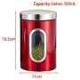 Storage Jar 3pcs Cans Sugar Sealed Stainless Steel With Lid Transparent Kitchen Container sy Clean Grains Food Containers Biscuits Tea Coffee(Silver)