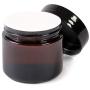 Round Amber Glass Jars with Lids for Cosmetics (2 oz, 24 Pack)