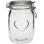 Nicola Spring Heart Design Glass Storage Airtight Food Preserve Jar with Clip Fasten, 1L Nicola Spring Heart Design Glass Storage Airtight Food Preserve Jar with Clip Fasten, 1L