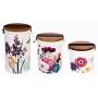 Cypress Home Vivid Bouquet Ceramic Canisters, Set of 3