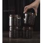 Povinmos Food Storage Jar, [Opening the Lid by Pressing ] Food Storage Jar with Airtight Seal Lid - Patened Clear Food Storage Canister for Serving Tea, Coffee, Spice and More