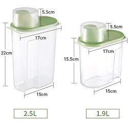 Food Storage Tank,Airtight Food Storage Container Set With Scale Cover,Cereal Storage Containers Airtight Set Food Grade PP,Good Sealing,Easy To Clean,4set-2.5L