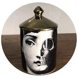 Fornasetti Candle Holder DIY Handmade Candles Jar Retro Lina Face Storage Bin Ceramic Caft Home Decoration Jewerlly Storage Box,16