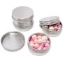 Honbay 24PCS 1/2 oz Round Metal Aluminum Tin Empty Cans Containers with Screw Lid for Storage and Candles Making