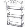 Pentaero 3-Tier Spice Rack Spice Jars Bottle Holder Storage Organizer Shelf for Kitchen, Wrought Iron Kitchen Rack, Kitchen Rack, Kitchen Storage Rack, Wall-Mounted Seasoning Rack (Black)