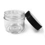 20 Pieces Clear Round Pot Jars Plastic Cosmetic Containers Set with Lid for Samples, Balms, Makeup and Cosmetics, Salves, BPA Free PET Container for Gifts & Travel 20ml/ 0.7oz (black lids 20 pieces)