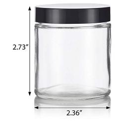 Clear Thick Glass Straight Sided Jar - 4 oz / 120 ml (6 pack) + Spatulas and Labels