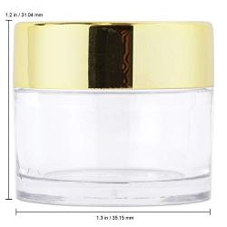 Beauticom 7 Gram / 7 ML (Quantity: 24 Pieces) Thick Wall Round Leak Proof Clear Acrylic Jars with GOLD Lids for Beauty, Cream, Cosmetics, Salves, Scrubs