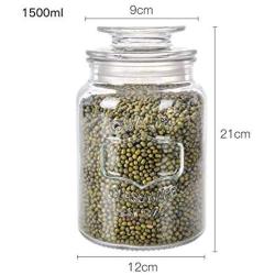 Yl Ly Cylindrical Sealed Tank Glass Grain Jar Milk Powder Candy Jar Moisture-Proof Household 950Ml 1200Ml 1500Ml1500Ml