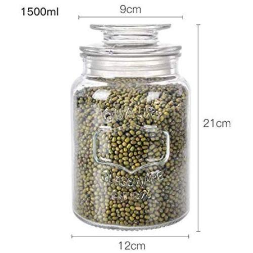 Yl Ly Cylindrical Sealed Tank Glass Grain Jar Milk Powder Candy Jar Moisture-Proof Household 950Ml 1200Ml 1500Ml1500Ml