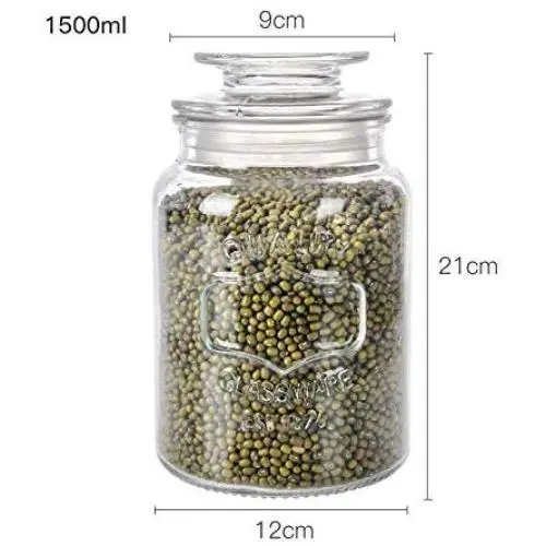 Yl Ly Cylindrical Sealed Tank Glass Grain Jar Milk Powder Candy Jar Moisture-Proof Household 950Ml 1200Ml 1500Ml1500Ml