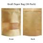 51groups Kraft Paper Bag with Transparent Window (30-Pack) Dry Food Snack Storage | Home, DIY, Commercial Use | Store Coffee, Tea Leaves, Nut, Candy | Food-Grade Safe 7" X 10"