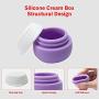 VECH Travel Accessories Containers Sets, Silicone Cream Jars for Toiletries Sealed Lids Bottle Cosmetic/Formula Containers for Face Hand Body Cream 20ml (4 Pieces)