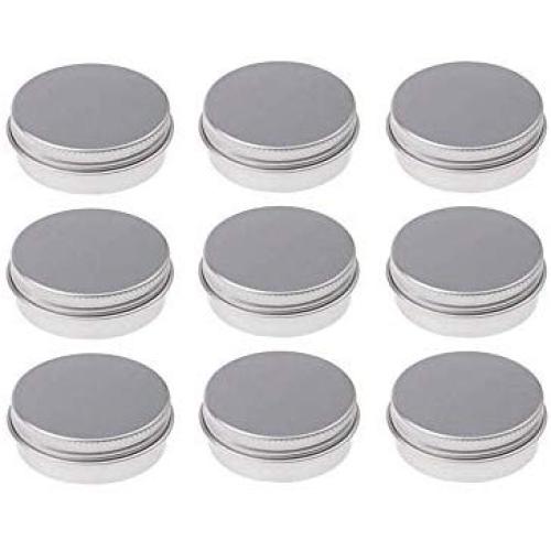 RAYNAG 10 Pieces Round Aluminum Cans Screw Lid Metal Tins Jars Empty Slip Slide Containers,0.5 oz/15 ml