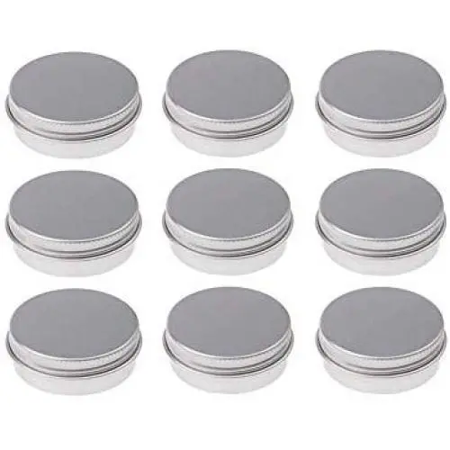 RAYNAG 10 Pieces Round Aluminum Cans Screw Lid Metal Tins Jars Empty Slip Slide Containers,0.5 oz/15 ml RAYNAG 10 Pieces Round Aluminum Cans Screw Lid Metal Tins Jars Empty Slip Slide Containers,0.5 oz/15 ml