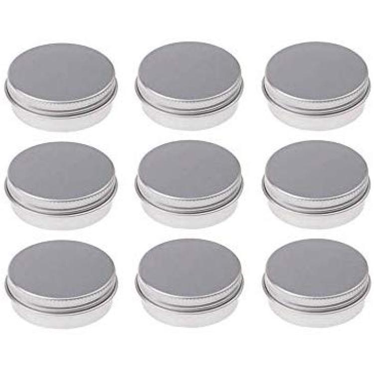 RAYNAG 10 Pieces Round Aluminum Cans Screw Lid Metal Tins Jars