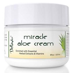 Face & Body Miracle Aloe Vera Moisturizing Cream - Facial Moisturizer Lotion – Day & Night Hydrating Skin Care for Dry, Aging, Sensitive Skin, Eczema, Psoriasis, (8 oz), for Men & Women. by Deluvia