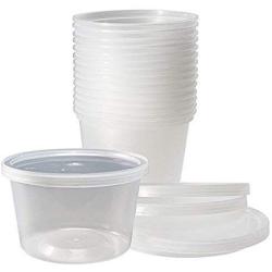 Kitchen Food Storage Jar Airtight Food Storage Deli Food Storage Containers with Lids, 16 Ounce, 50 Count