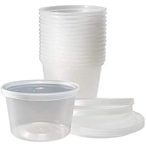 Kitchen Food Storage Jar Airtight Food Storage Deli Food Storage Containers with Lids, 16 Ounce, 50 Count