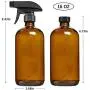 Empty Amber Glass Spray Bottle 2 Pack, SXUDA 16oz Refillable Container for Essential Oils, Cleaning Products, or Aromatherapy-Durable Black Trigger Sprayer w/Mist and Stream Settings & 3 Storage Caps Empty Amber Glass Spray Bottle 2 Pack, SXUDA 16oz Refillable Container for Essential Oils, Cleaning Products, or Aromatherapy-Durable Black Trigger Sprayer w/Mist and Stream Settings & 3 Storage Caps