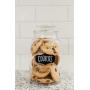 FS Kitchen Round Clear Glass Airtight Lids Chalkboard Canister Jar (Set of 3) with 3 Stick on Labels and Chalk
