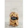 FS Kitchen Round Clear Glass Airtight Lids Chalkboard Canister Jar (Set of 3) with 3 Stick on Labels and Chalk