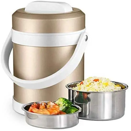 ZL-CHUFANG Edelstahl Lunchbox, wasserdicht, tragbar, Bento Box, isolierte Speicherthermosenbehälter, Lebensmittelbehälter für Schule, Picknick, Büro, draußen. Genießen Sie ein heißes Mittagessen unterwegs.