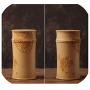 Handmade Bamboo Storage Box Kitchen Tea Container Jar Cans Organizer Spice Round Vacuum Caps Seal Canister,Beige
