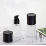 2 Pcs 30ML 1OZ Upscale Empty Refillable Frosted Glass Pump Bottle Liquid Foundation Container Dispenser Storage Vial Lotion Essence Emulsion Sample Case for Travel
