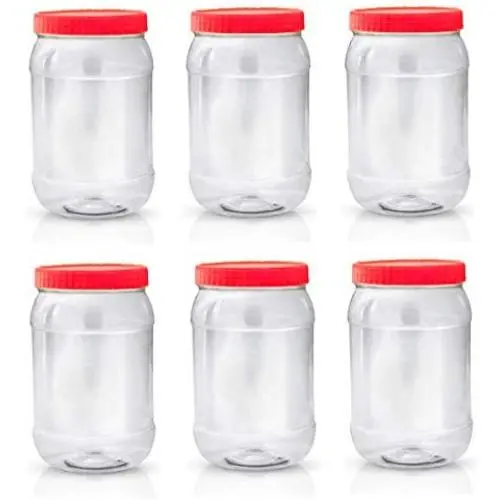 Großes rotes Kunststoff-Lebensmitteltopf, 1500 ml Fassungsvermögen