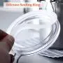 Airtight Food Storage Containers Stainless Steel Kitchen Canisters Jars with Sealing Lid and Locking Clamp,Pantry Organization and Storage for Tea Snacks Sugar Silver 2 Piece
