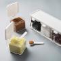 Seasoning Box Clear Transparent Plastic Seasoning Box With Spoon Condiment Spice Jar Rack Sets Cooking Herb Pepper Cumin Powder Storage Tools