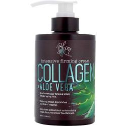 Bloom Collagen Firming Cream for Body and Face. Intensive moisturizer with Aloe Vera, and Green Tea extracts for sagging, aging, and dry skin. Large 15 Fl oz (444 mL) jar with pump. (15oz)
