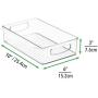 mDesign Kitchen Cabinet and Pantry Storage Organizer Bins - Pack of 4, Shallow, Clear
