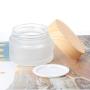5 pcs 5g 10g 15g 30g 50g Scrub Cream Bottle Glass Eye Cream Mask Empty Jar Wood Grain Cover Cosmetic Packaging (Size : 15g)