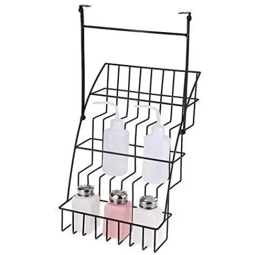 Étagère Murale Cuisine Grande Capacité 3 Niveaux pour Épices, Bouteilles, Organisateur de Rangement Noir