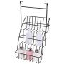 GOTOTOP Cabinet Spice Rack,3-Tier Large Capacity Coated Iron Hanging Kitchen Storage Shelf Elevated Spice Jars Bottles Rack Kitchen Home Storage Shelf Organizer Black