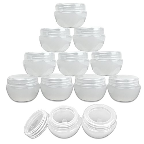 Beauticom 12 Pieces 30G/30ML (1 Oz) White Frosted Container Jars with Inner Liner for Pills, Medication, Ointments and Other Beauty and Health Aids - BPA Free