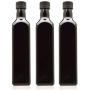 Infinity Jars 500 Ml (17 fl oz) Black Ultraviolet Square Glass Oil Bottle with Plastic Pour Spout 3-Pack