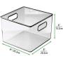 mDesign Plastic Food Storage Container Bin with Handles - for Kitchen, Pantry, Cabinet, Fridge/Freezer - Cube Organizer for Snacks, Produce, Vegetables, Pasta - BPA Free - 8 Pack, Clear