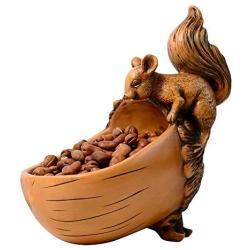 Squirrel Wooden Bowl And Food Storage Container Decorative Cookie Jars Daily Snack Storage Box Dried Fruit Server