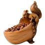 Squirrel Wooden Bowl And Food Storage Container Decorative Cookie Jars Daily Snack Storage Box Dried Fruit Server