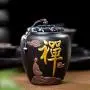 Creative Lovely Little Monk Tea Cans Vintage Black Coarse Pottery Tea Caddy Spice Bottles Powder Storage Jar Coffee Nut Canister,C Creative Lovely Little Monk Tea Cans Vintage Black Coarse Pottery Tea Caddy Spice Bottles Powder Storage Jar Coffee Nut Canister,C