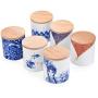 Mini Ceramic Tea Storage Containers Tea Tins Coffee Tins Food Storage Container for Tea, Coffee, Candy, Chocolate, Sugar, Spices (2)