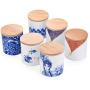 Ceramics Storage Jar, Loose Tea Tin with Airtight Lid for Tea Coffee Herb Spices Sugar and More (B)