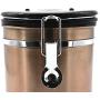 304 Stainless Steel with Exhaust Valve Sealed Can, Coffee Bean Storage Tank, Dried Fruit and Tea Can (golden)