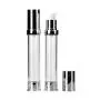 2 Stück 30ml/1oz Kunststoff Airless Pump Flasche Vakuum Reisebehälter Make-up Dosierflasche mit Silber Aluminium Verschluss und Innen Druck Stopfen für Creme Lotion Emulsion Leere Refillbare Behälter