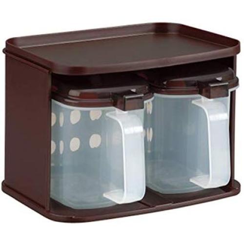 Large Capacity Plastic Spice Jar Kitchen Storage Box Condiment Pot Salt Seasoning Box Storage Bottles Cooking Kitchen Tools,Brown spice jars