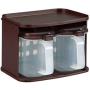Large Capacity Plastic Spice Jar Kitchen Storage Box Condiment Pot Salt Seasoning Box Storage Bottles Cooking Kitchen Tools,Brown spice jars